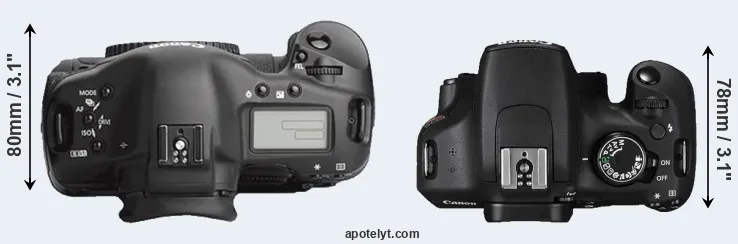 Compare 1Ds Mark III versus T5 top