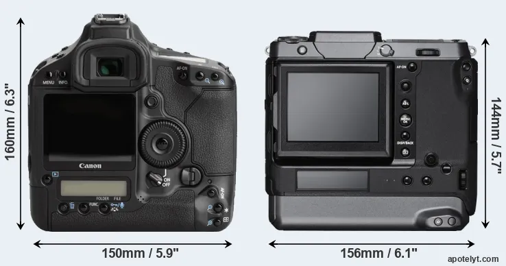 Comparison 1Ds Mark III or GFX 100 rear