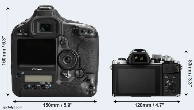 Comparison 1Ds Mark III or E-M10 II rear