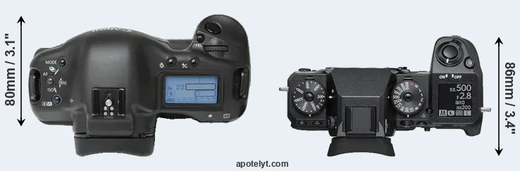 Compare 1Ds versus X-H1 top