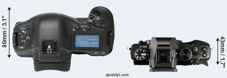 Compare 1Ds versus E-M5 top