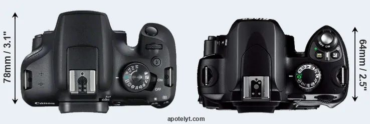 Compare 2000D versus D40 top