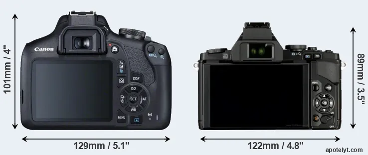Comparison 2000D or E-M5 rear