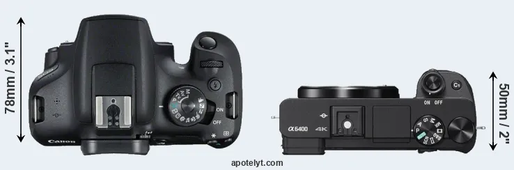 Compare 2000D versus A6400 top