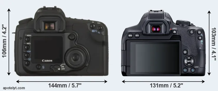 Comparison 20D or 850D rear