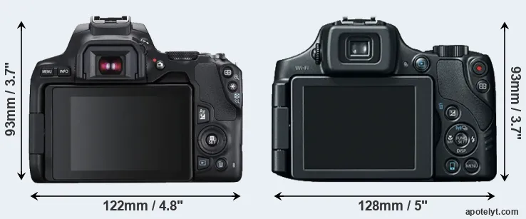 Comparison 250D or SX60 rear