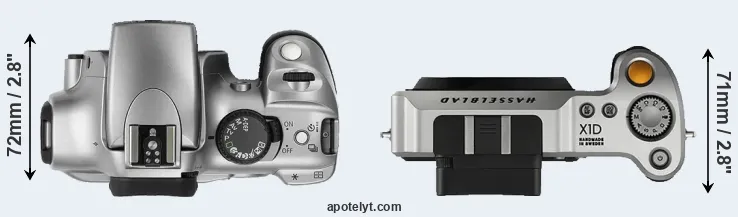 Compare 300D versus X1D top