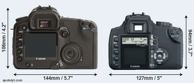 Comparison 30D or XT rear