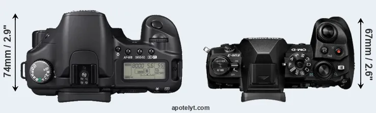 Compare 30D versus E-M1 II top