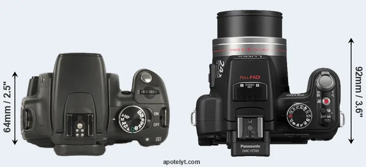 Compare 350D versus FZ100 top