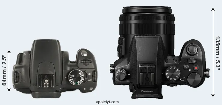 Compare 350D versus FZ2000 top