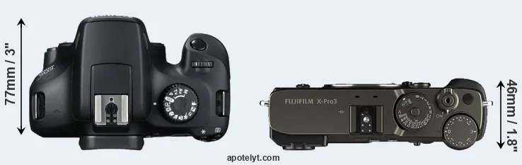 Compare 4000D versus X-Pro3 top