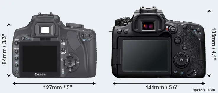 Comparison 400D or 90D rear