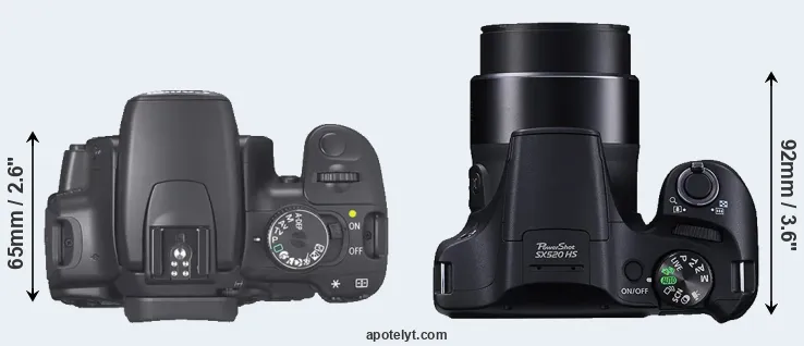 Compare 400D versus SX520 top