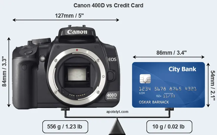 Canon 400D vs credit card front