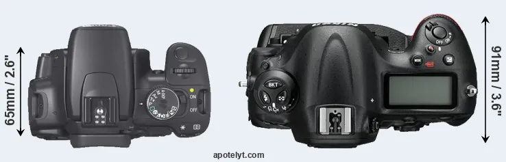 Compare 400D versus D4S top