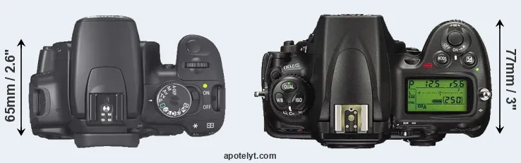Compare 400D versus D700 top