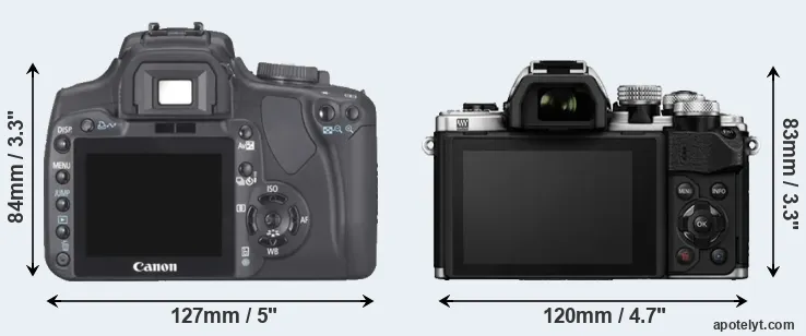 Comparison 400D or E-M10 II rear