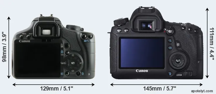 Comparison 450D or 6D rear