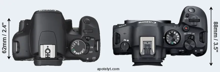 Compare 450D versus R6 Mark II top