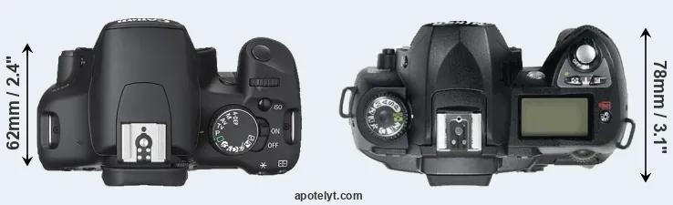 Compare 450D versus D70 top