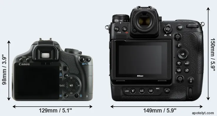 Comparison 450D or Z9 rear