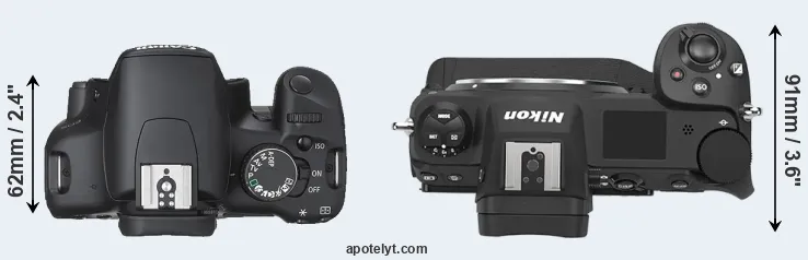Compare 450D versus Z9 top