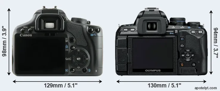 Comparison 450D or E-600 rear