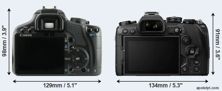 Comparison 450D or E-M1 III rear