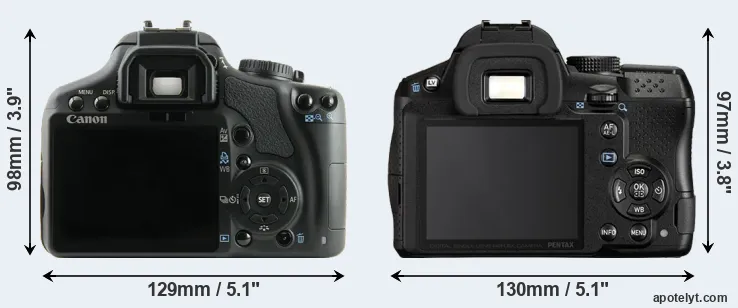 Comparison 450D or K-30 rear