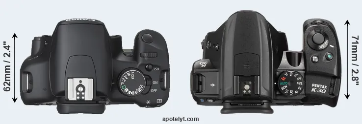 Compare 450D versus K-30 top