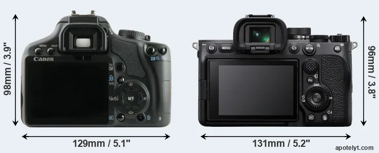 Comparison 450D or A7 IV rear