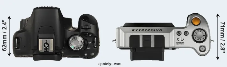Compare 500D versus X1D top