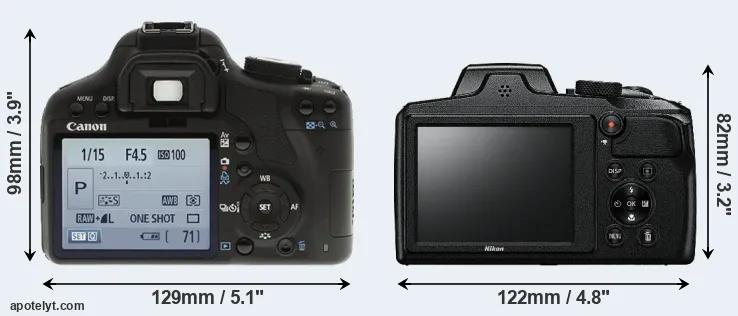 Comparison 500D or B600 rear