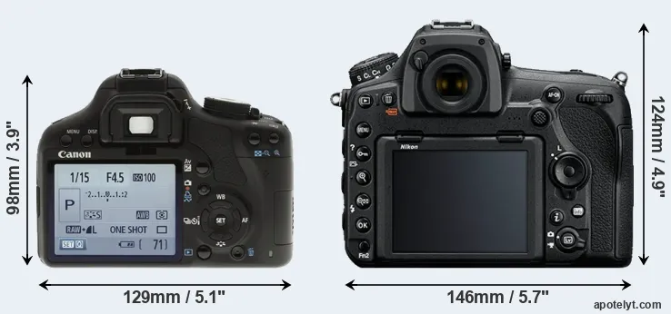 Comparison 500D or D850 rear
