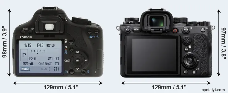 Comparison 500D or A1 rear
