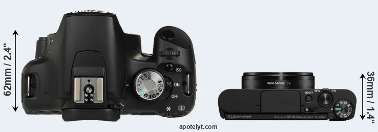 Compare 500D versus WX800 top