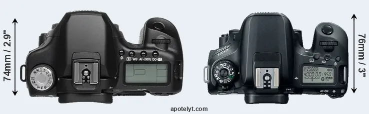 Compare 50D versus 77D top