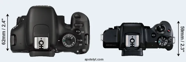 Compare 550D versus M50 Mark II top