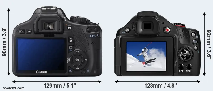 Comparison 550D or SX30 rear