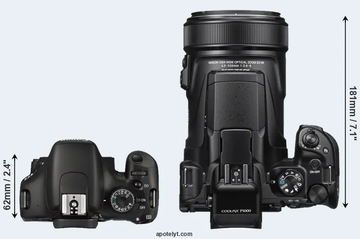 Compare 550D versus P1000 top