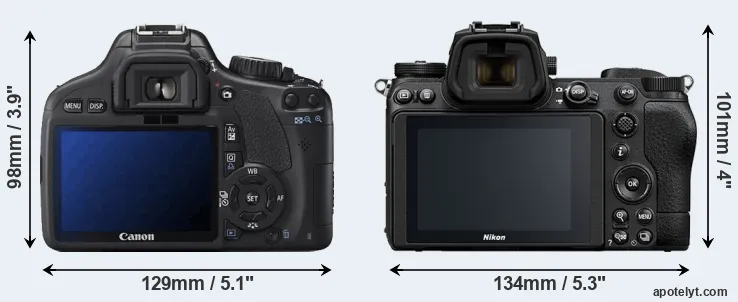 Comparison 550D or Z6 II rear