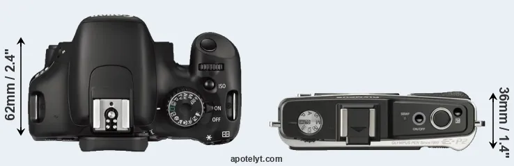 Compare 550D versus E-P2 top
