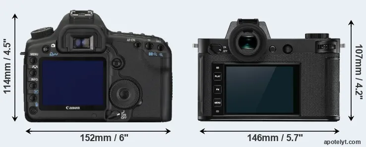 Comparison 5D Mark II or Leica SL2 rear
