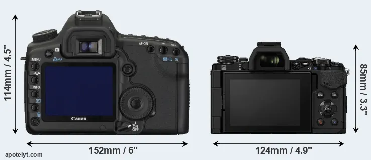 Comparison 5D Mark II or E-M5 II rear