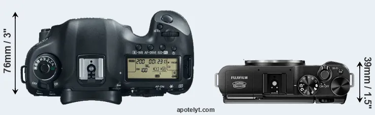 Compare 5D Mark III versus X-M1 top