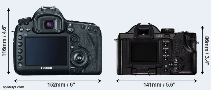Comparison 5D Mark III or V-LUX 1 rear