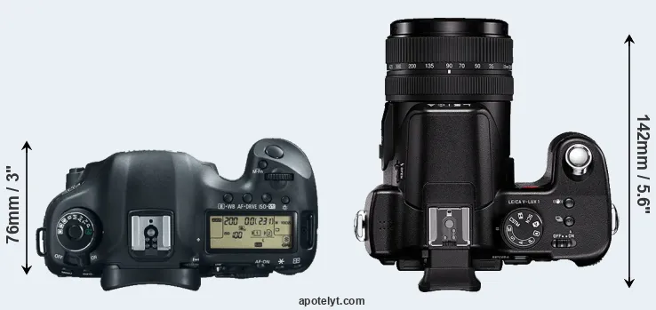 Compare 5D Mark III versus V-LUX 1 top
