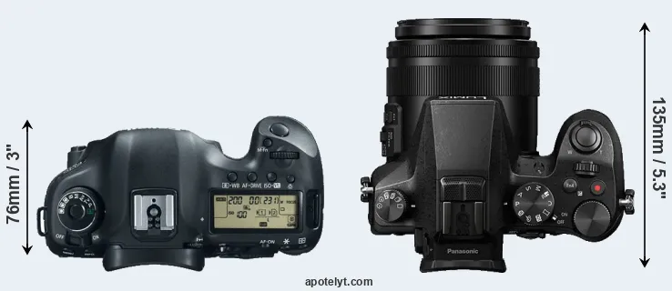Compare 5D Mark III versus FZ2000 top