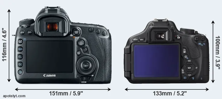 Comparison 5D Mark IV or 600D rear